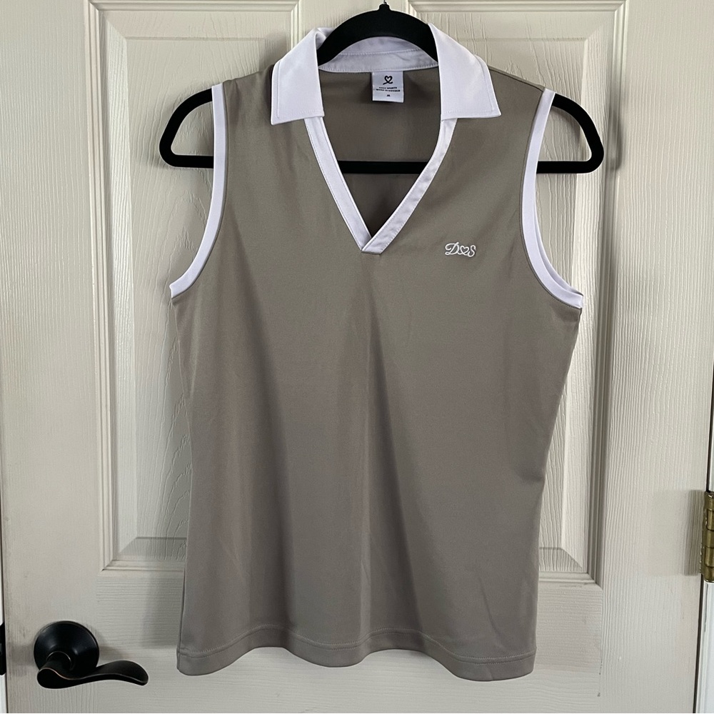 Daily Sports Born in Sweden Tan Golf Tank Top, Sz Medium